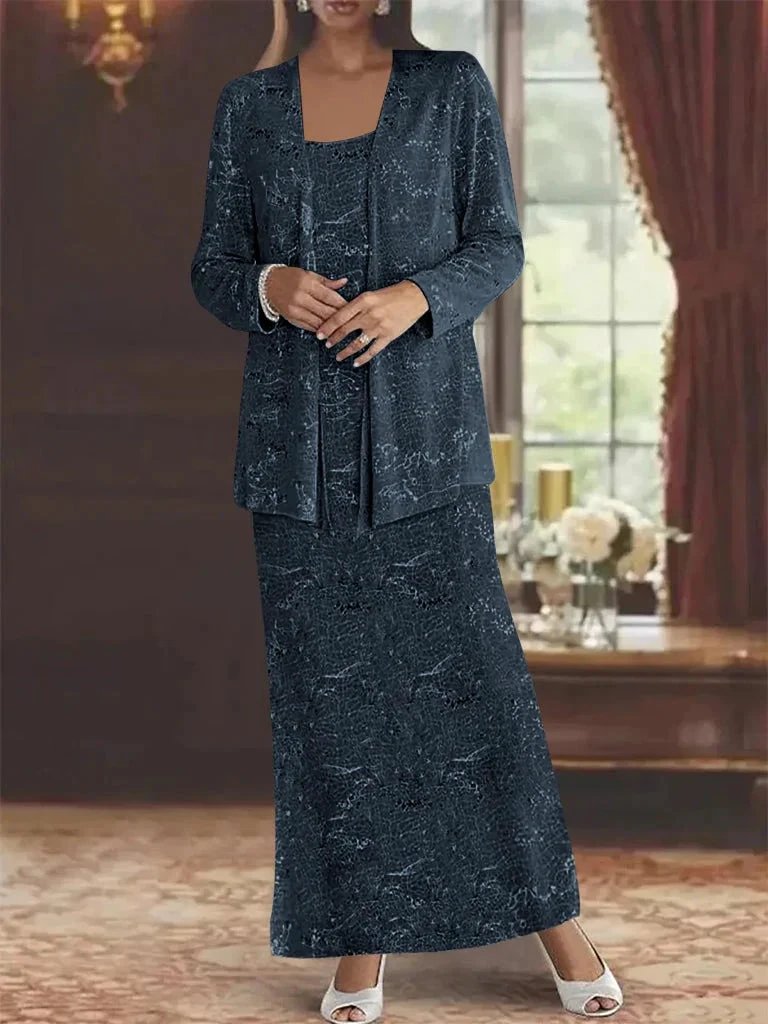 Chiffon Mother of the Bride Dresses with Sequins & Jacket by Dreamylily