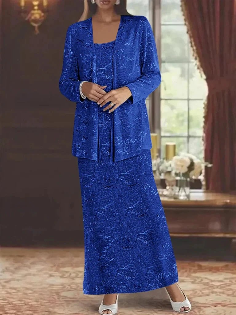 Chiffon Mother of the Bride Dresses with Sequins & Jacket by Dreamylily