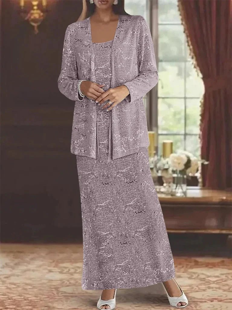 Chiffon Mother of the Bride Dresses with Sequins & Jacket by Dreamylily