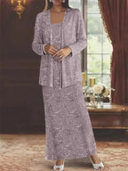 Chiffon Mother of the Bride Dresses with Sequins & Jacket by Dreamylily