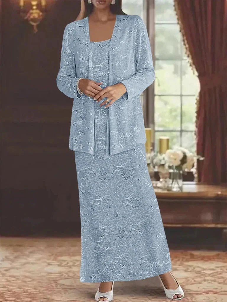 Chiffon Mother of the Bride Dresses with Sequins & Jacket by Dreamylily
