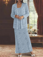 Chiffon Mother of the Bride Dresses with Sequins & Jacket by Dreamylily