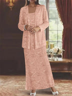 Chiffon Mother of the Bride Dresses with Sequins & Jacket by Dreamylily