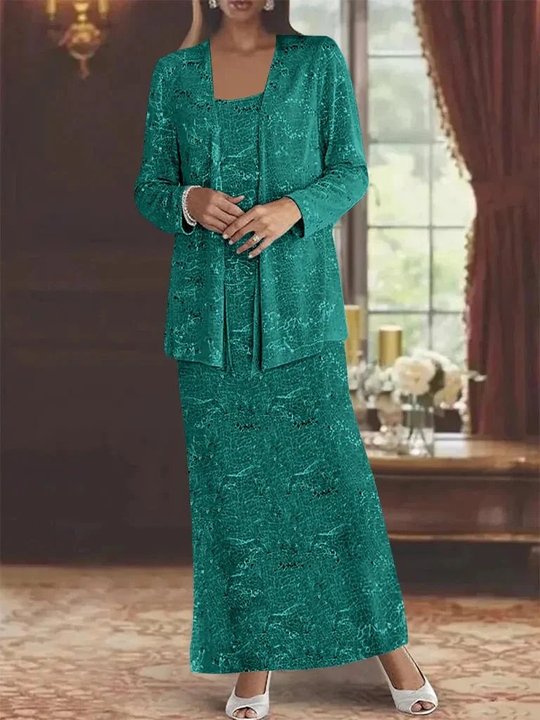 Chiffon Mother of the Bride Dresses with Sequins & Jacket by Dreamylily