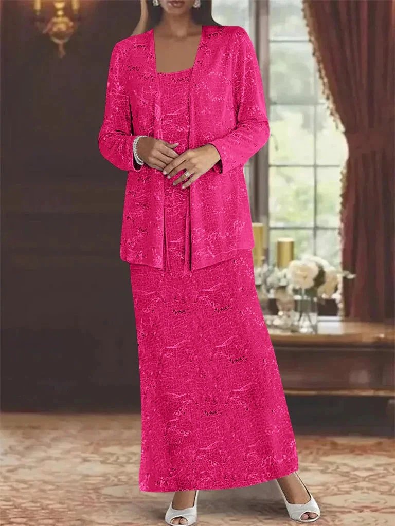 Chiffon Mother of the Bride Dresses with Sequins & Jacket by Dreamylily