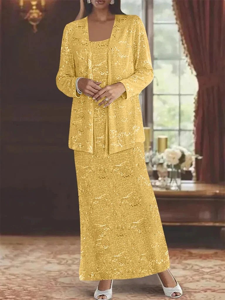 Chiffon Mother of the Bride Dresses with Sequins & Jacket by Dreamylily