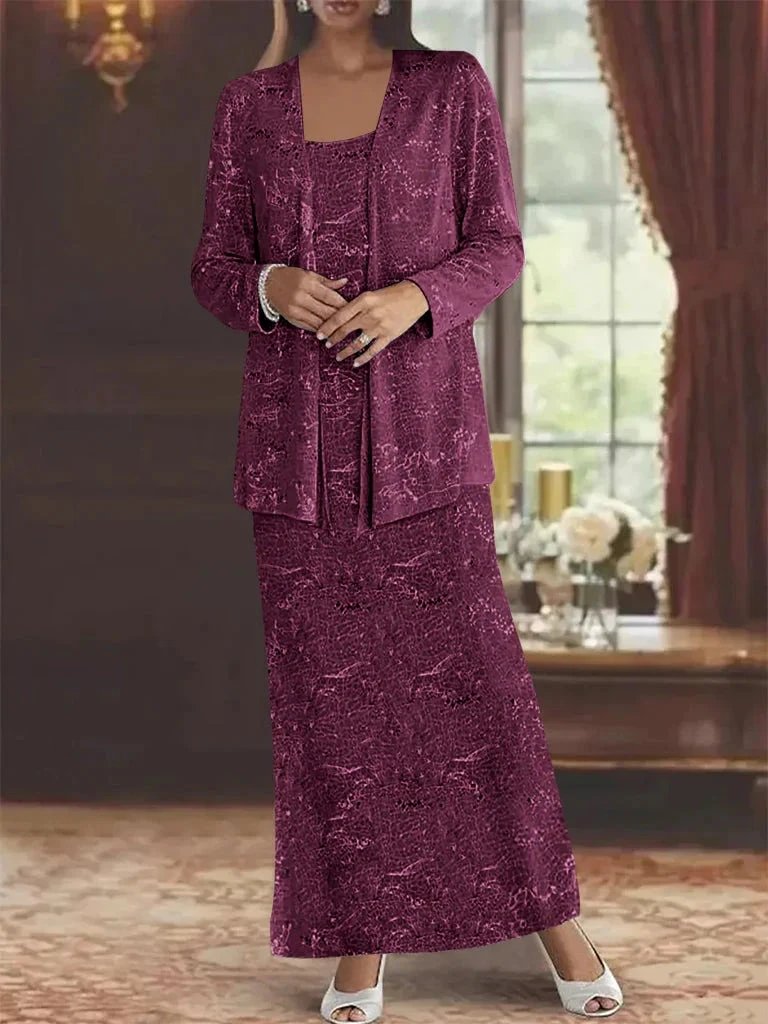 Chiffon Mother of the Bride Dresses with Sequins & Jacket by Dreamylily