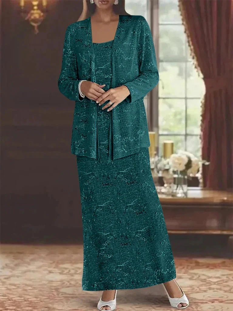 Chiffon Mother of the Bride Dresses with Sequins & Jacket by Dreamylily