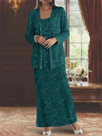 Chiffon Mother of the Bride Dresses with Sequins & Jacket by Dreamylily
