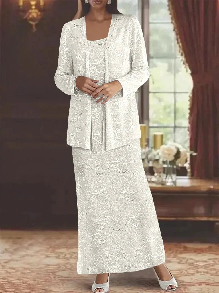 Chiffon Mother of the Bride Dresses with Sequins & Jacket by Dreamylily
