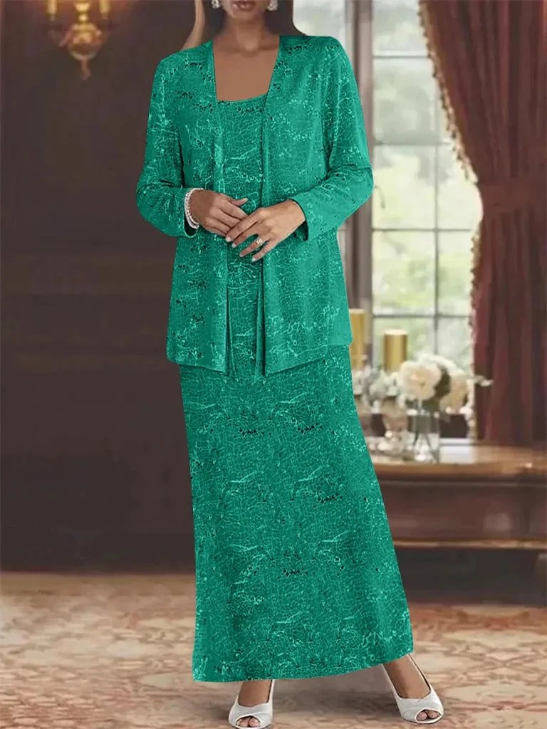 Chiffon Mother of the Bride Dresses with Sequins & Jacket by Dreamylily