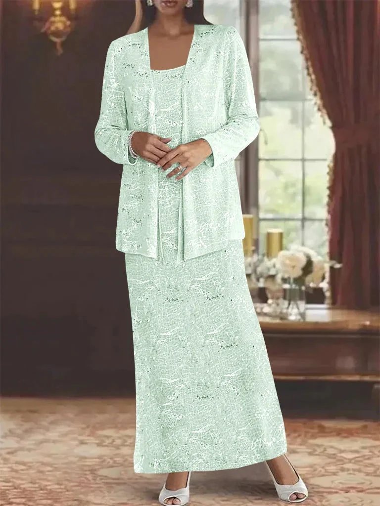Chiffon Mother of the Bride Dresses with Sequins & Jacket by Dreamylily