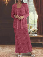 Chiffon Mother of the Bride Dresses with Sequins & Jacket by Dreamylily