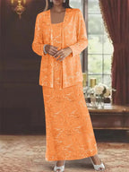 Chiffon Mother of the Bride Dresses with Sequins & Jacket by Dreamylily