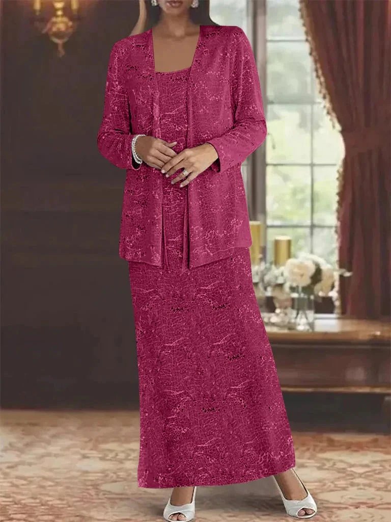 Chiffon Mother of the Bride Dresses with Sequins & Jacket by Dreamylily