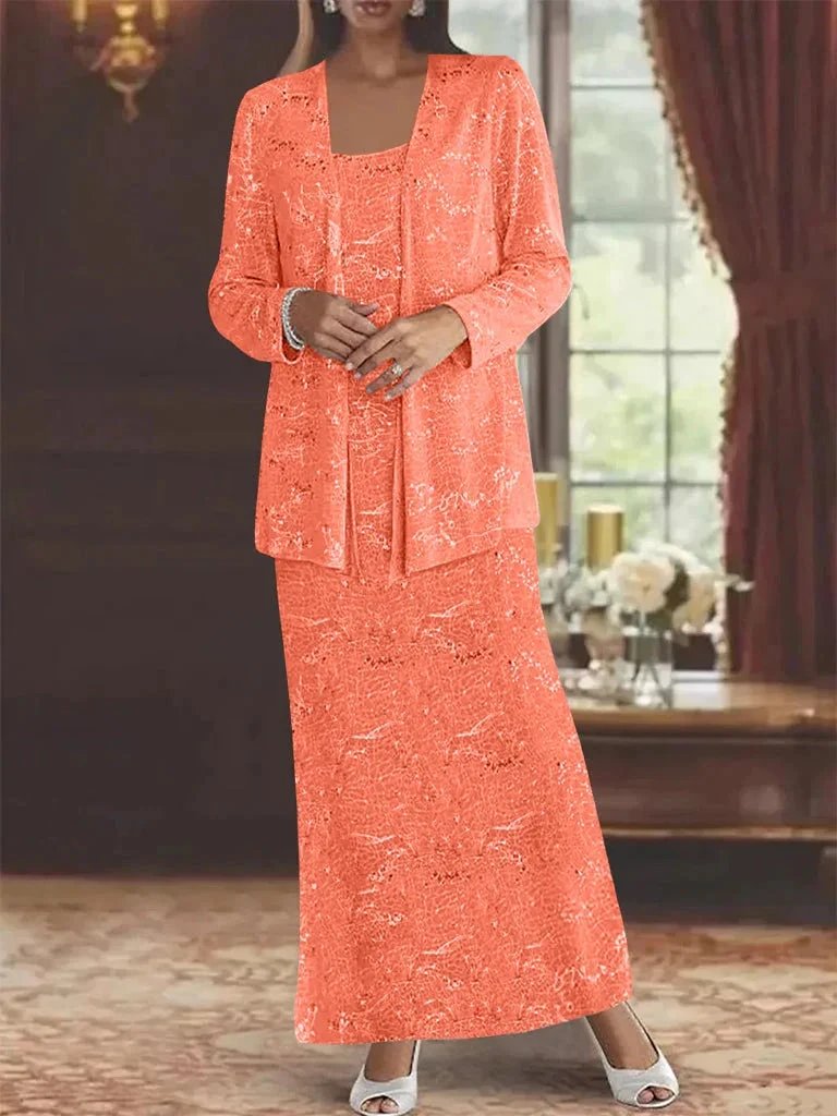 Chiffon Mother of the Bride Dresses with Sequins & Jacket by Dreamylily