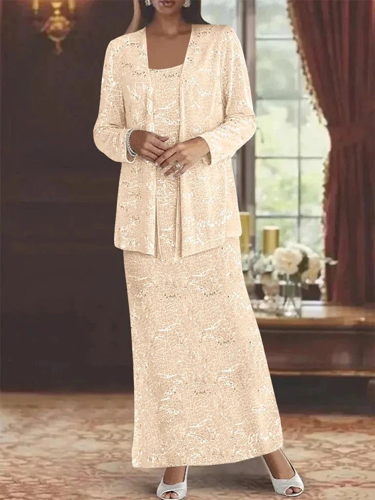 Chiffon Mother of the Bride Dresses with Sequins & Jacket by Dreamylily