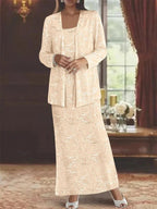 Chiffon Mother of the Bride Dresses with Sequins & Jacket by Dreamylily