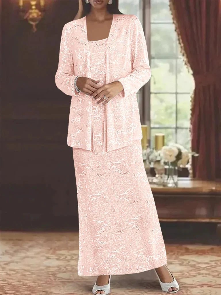 Chiffon Mother of the Bride Dresses with Sequins & Jacket by Dreamylily