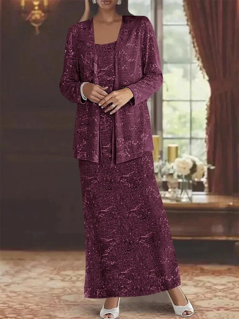 Chiffon Mother of the Bride Dresses with Sequins & Jacket by Dreamylily