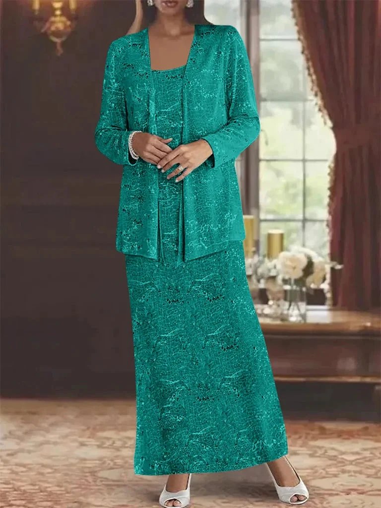 Chiffon Mother of the Bride Dresses with Sequins & Jacket by Dreamylily