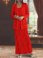 Chiffon Mother of the Bride Dresses with Sequins & Jacket by Dreamylily