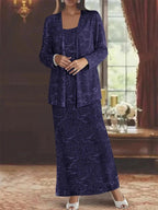 Chiffon Mother of the Bride Dresses with Sequins & Jacket by Dreamylily