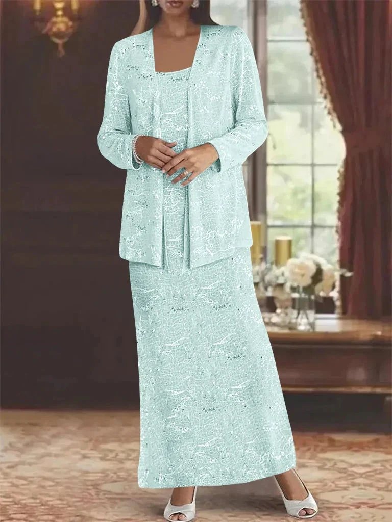 Chiffon Mother of the Bride Dresses with Sequins & Jacket by Dreamylily