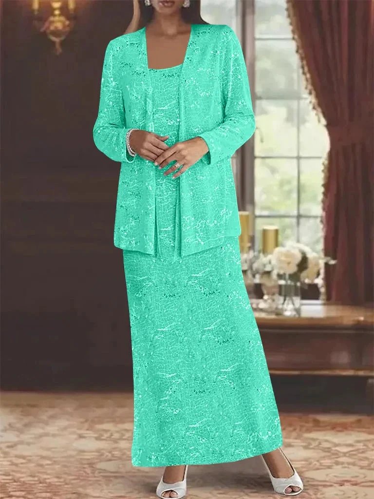 Chiffon Mother of the Bride Dresses with Sequins & Jacket by Dreamylily