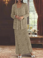 Chiffon Mother of the Bride Dresses with Sequins & Jacket by Dreamylily