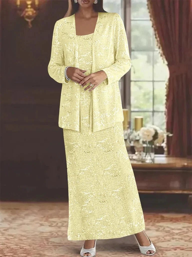 Chiffon Mother of the Bride Dresses with Sequins & Jacket by Dreamylily
