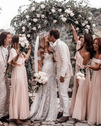 Sweetheart Neck Lace Beach Ivory Rustic Boho Wedding Dresses MW267 by Musebridals