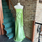 Simple Green Satin Chiffon Evening Dress Long Prom Dress Y8201 by simplepromdress