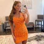 Cute Bodycon Scoop Neck Orange Lace Homecoming Dresses Y2919 by simplepromdress