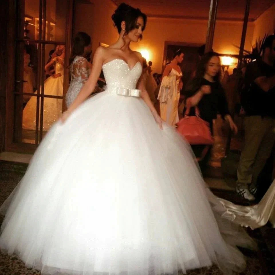 Luxury Crystal Beaded Ball Gown Wedding Dresses 2021 Princess Plus Size Country Western Wedding Gowns Bride Bridal Dress by payinti