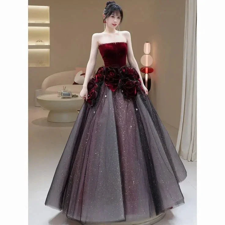 Red long prom dress ball gown evening dress classy gown Y7343 by simplepromdress