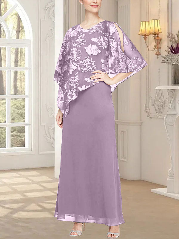 Long Glitter Mesh Dress with Novelty Asymmetric Overlay Bodice