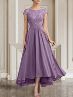A-line Scoop Floor-Length Lace Chiffon Mother of the Bride Dress With Sequins by Dreamylily