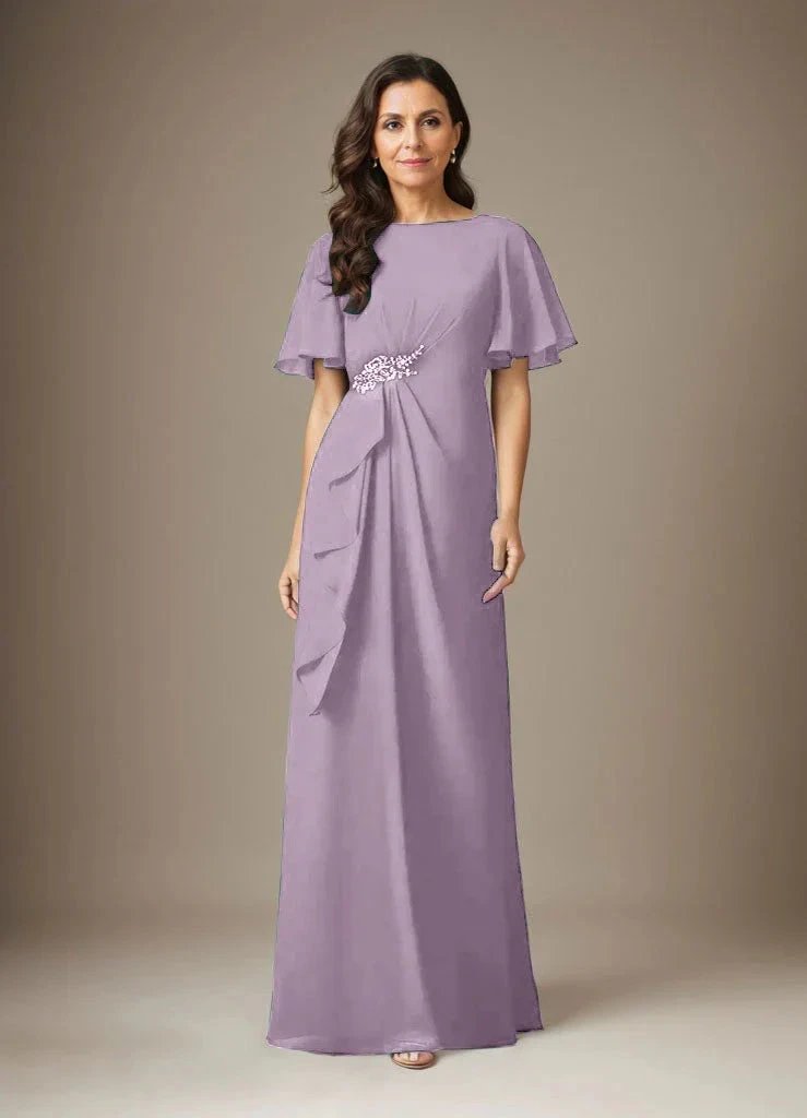 Dark Navy Sheath Beaded Chiffon Dress by Dreamylily