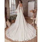 Mermaid Bohemian Wedding Dresses Women's Lace Flare Sleeve Elegant Sweetheart Strapless Chiffon Bridal Gowns A-Line Robe Vestido by payinti