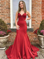 Mermaid Sleeveless Court Train Prom Dresses SYP140 by vivymakudress