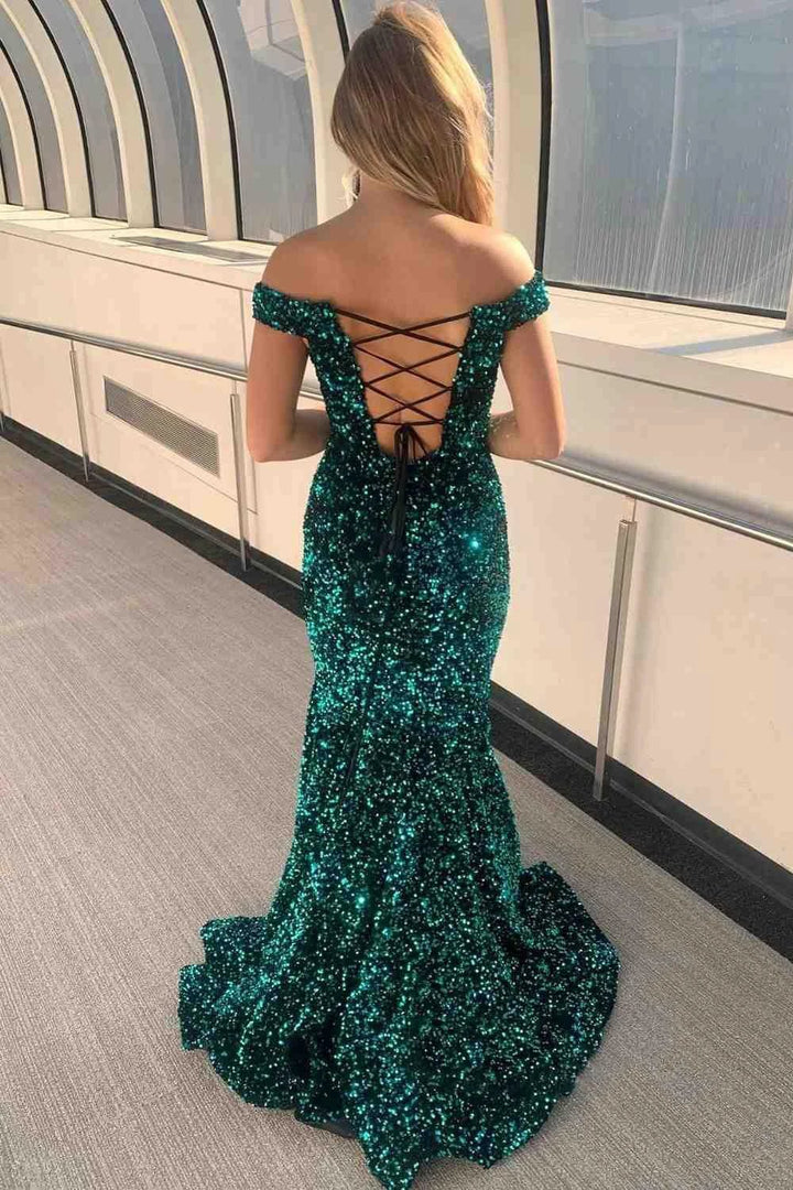 Sequin Maxi Dress Mermaid Prom Dresses SYP150 by vivymakudress