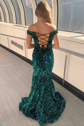 Pailletten-Maxikleid, Meerjungfrau-Ballkleid, SYP150