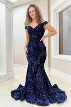 Sequin Maxi Dress Mermaid Prom Dresses SYP150 by vivymakudress