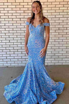 Sequin Maxi Dress Mermaid Prom Dresses SYP150 by vivymakudress