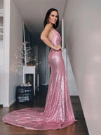 Mermaid Ruffles Sequins Prom Dresses SYP133 by vivymakudress