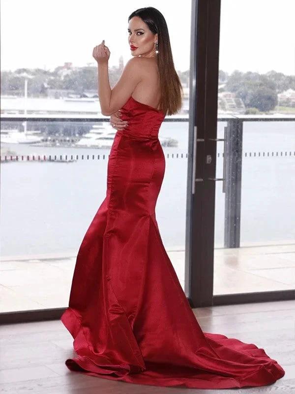 Mermaid Satin Sweetheart Prom Dresses SYP136 by vivymakudress