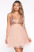 Deep V Neck Homecoming Dress SYH52 by vivymakudress