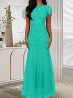 Dark Navy Mermaid Scoop Sequins Tulle Dress by Dreamylily