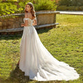 Modern Spaghetti Straps Wedding Dress A-Line New 2023 Civil Bride Bride A-Line Tulle Sweep Train Vestidos De Novia by payinti